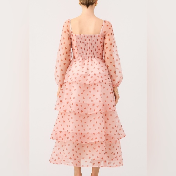 Elegant Pink Layered Dress - Picture 2 of 5